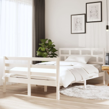 vidaXL fehér tömör fa ágykeret 120 x 190 cm (4FT Small Double) ágy és ágykellék