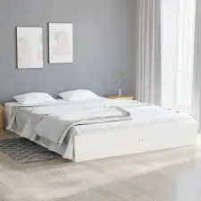 vidaXL fehér tömör fa ágykeret 120x190 cm (4FT Small Double) ágy és ágykellék