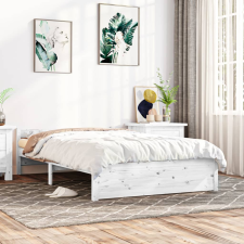 vidaXL fehér tömör fa ágykeret 140x200 cm ágy és ágykellék