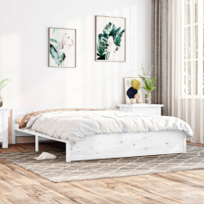 vidaXL fehér tömör fa ágykeret 150x200 cm (5FT King Size) ágy és ágykellék
