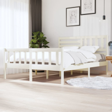 vidaXL fehér tömör fa ágykeret 160 x 200 cm ágy és ágykellék