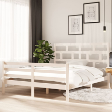 vidaXL fehér tömör fa ágykeret 160 x 200 cm ágy és ágykellék