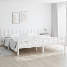 vidaXL fehér tömör fa ágykeret 160 x 200 cm ágy és ágykellék