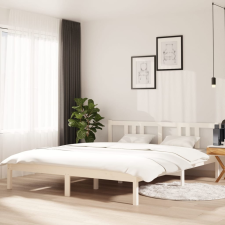 vidaXL fehér tömör fa ágykeret 160x200 cm ágy és ágykellék