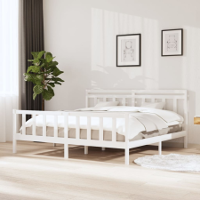 vidaXL fehér tömör fa ágykeret 200 x 200 cm ágy és ágykellék