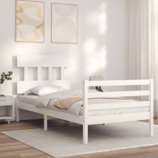 vidaXL fehér tömör fa ágykeret fejtámlával 100 x 200 cm ágy és ágykellék