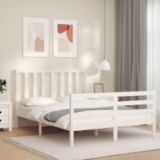 vidaXL fehér tömör fa ágykeret fejtámlával 120 x 200 cm ágy és ágykellék