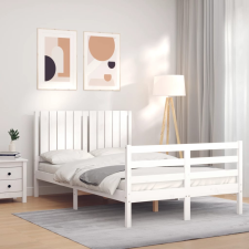 vidaXL fehér tömör fa ágykeret fejtámlával 120 x 200 cm ágy és ágykellék