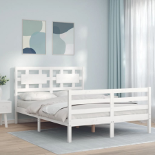 vidaXL fehér tömör fa ágykeret fejtámlával 120 x 200 cm ágy és ágykellék