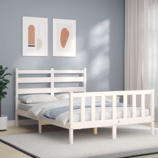 vidaXL fehér tömör fa ágykeret fejtámlával 140 x 200 cm ágy és ágykellék