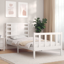 vidaXL fehér tömör fa ágykeret fejtámlával (3FT Single) ágy és ágykellék