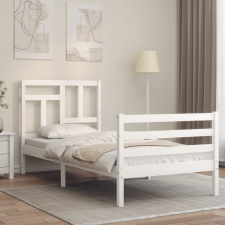 vidaXL fehér tömör fa ágykeret fejtámlával (3FT Single) ágy és ágykellék