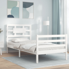 vidaXL fehér tömör fa ágykeret fejtámlával 90 x 200 cm ágy és ágykellék