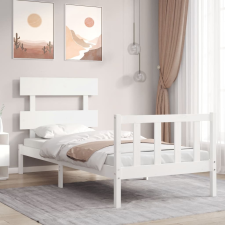 vidaXL fehér tömör fa ágykeret fejtámlával 90 x 200 cm ágy és ágykellék