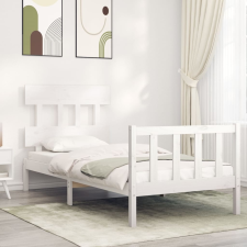 vidaXL fehér tömör fa ágykeret fejtámlával 90 x 200 cm ágy és ágykellék