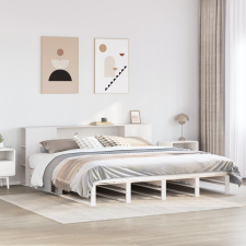 vidaXL fehér tömör fa könyvespolcos ágy matrac nélkül 180 x 200 cm ágy és ágykellék
