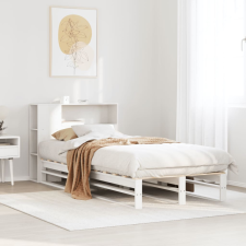 vidaXL fehér tömör fa könyvespolcos ágy matrac nélkül 90 x 200 cm ágy és ágykellék