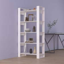 vidaXL fehér tömör fa könyvszekrény/térelválasztó 80 x 35 x 160 cm bútor