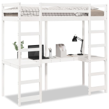 vidaXL fehér tömör fenyő galériaágy-keret matrac nélkül 75 x 190 cm ágy és ágykellék