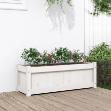vidaXL fehér tömör fenyő kerti virágláda 90x31x31 cm kerti tárolás