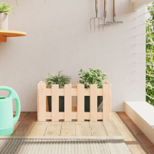 vidaXL fehér tömör fenyő növénytartó léces kialakítással 60x30x30 cm bútor