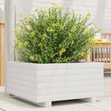 vidaXL fehér tömör fenyő virágláda 50x50x26,5 cm kerti dekoráció