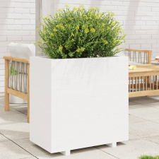 vidaXL fehér tömör fenyő virágláda 70x40x72,5 cm kerti tárolás