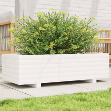 vidaXL Fehér tömör fenyő virágláda 90 x 40 x 26,5 cm kerti tárolás