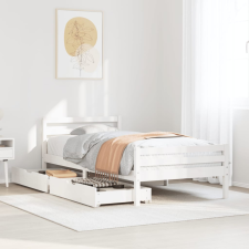 vidaXL fehér tömör fenyőfa ágy matrac nélkül 100 x 200 cm ágy és ágykellék