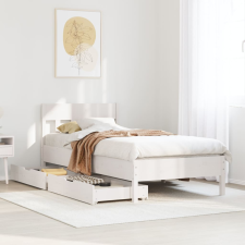 vidaXL fehér tömör fenyőfa ágy matrac nélkül 100 x 200 cm ágy és ágykellék