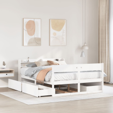 vidaXL fehér tömör fenyőfa ágy matrac nélkül 120 x 190 cm ágy és ágykellék