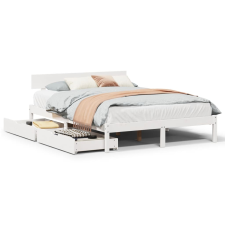 vidaXL fehér tömör fenyőfa ágy matrac nélkül 120 x 190 cm (3301503) ágy és ágykellék