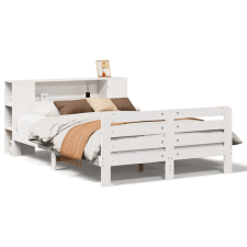 vidaXL fehér tömör fenyőfa ágy matrac nélkül 120 x 190 cm (3309894) ágy és ágykellék