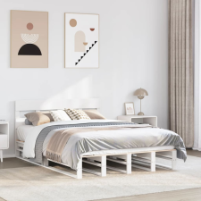 vidaXL fehér tömör fenyőfa ágy matrac nélkül 120 x 200 cm ágy és ágykellék