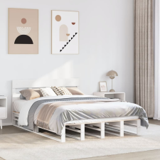 vidaXL fehér tömör fenyőfa ágy matrac nélkül 135 x 190 cm ágy és ágykellék