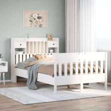 vidaXL fehér tömör fenyőfa ágy matrac nélkül 135 x 190 cm ágy és ágykellék