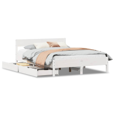 vidaXL fehér tömör fenyőfa ágy matrac nélkül 135 x 190 cm (3301765) ágy és ágykellék