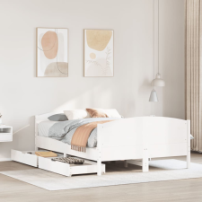 vidaXL fehér tömör fenyőfa ágy matrac nélkül 140 x 200 cm ágy és ágykellék