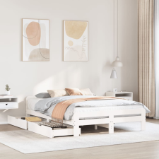 vidaXL fehér tömör fenyőfa ágy matrac nélkül 140 x 200 cm ágy és ágykellék