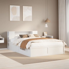 vidaXL fehér tömör fenyőfa ágy matrac nélkül 140x190 cm ágy és ágykellék