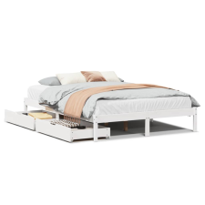 vidaXL fehér tömör fenyőfa ágy matrac nélkül 140x190 cm (3301429) ágy és ágykellék