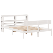 vidaXL fehér tömör fenyőfa ágy matrac nélkül 140x190 cm (3305793) ágy és ágykellék
