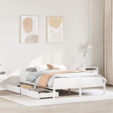vidaXL fehér tömör fenyőfa ágy matrac nélkül 150 x 200 cm ágy és ágykellék
