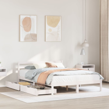 vidaXL fehér tömör fenyőfa ágy matrac nélkül 150 x 200 cm ágy és ágykellék