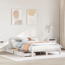 vidaXL fehér tömör fenyőfa ágy matrac nélkül 150 x 200 cm ágy és ágykellék