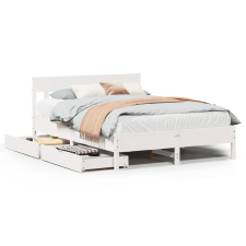 vidaXL fehér tömör fenyőfa ágy matrac nélkül 150 x 200 cm (3301864) ágy és ágykellék
