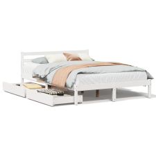 vidaXL fehér tömör fenyőfa ágy matrac nélkül 160 x 200 cm (3301545) ágy és ágykellék