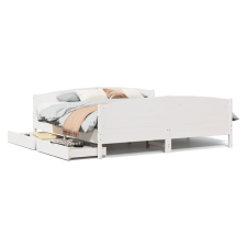 vidaXL fehér tömör fenyőfa ágy matrac nélkül 180 x 200 cm (3301780) ágy és ágykellék