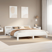 vidaXL fehér tömör fenyőfa ágy matrac nélkül 200 x 200 cm ágy és ágykellék