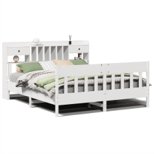 vidaXL fehér tömör fenyőfa ágy matrac nélkül 200 x 200 cm (3323249) ágy és ágykellék